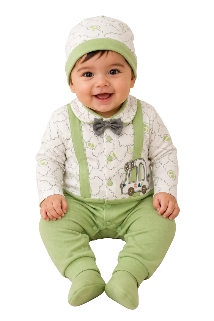 Top Kids by NooraJee Baby Boy Suspender & Bow Tie 8 Pcs Gift Set (0-6 Months)