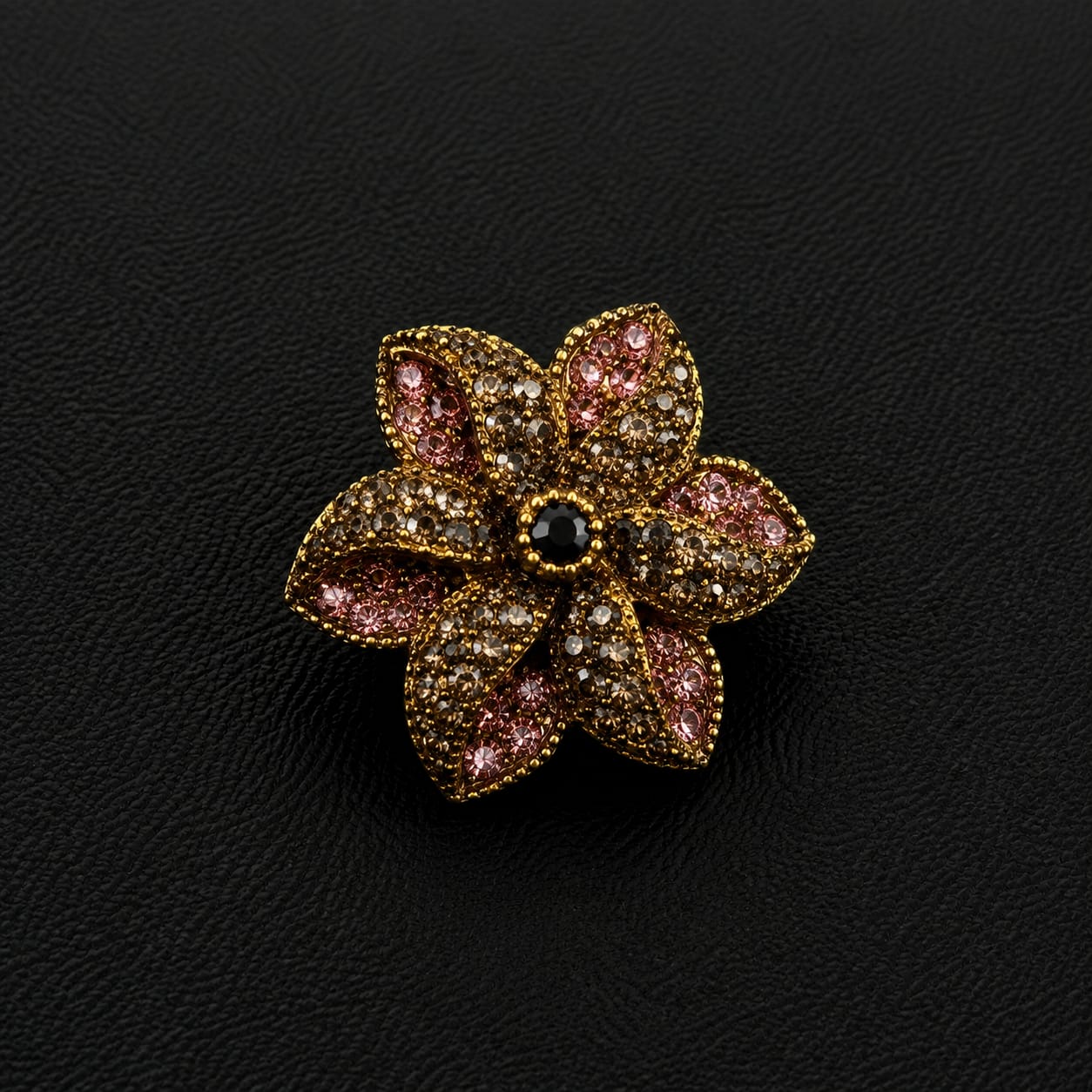 Mughal Floral Pavé Ring – Ruby, Pink, Smoke & Multicolour