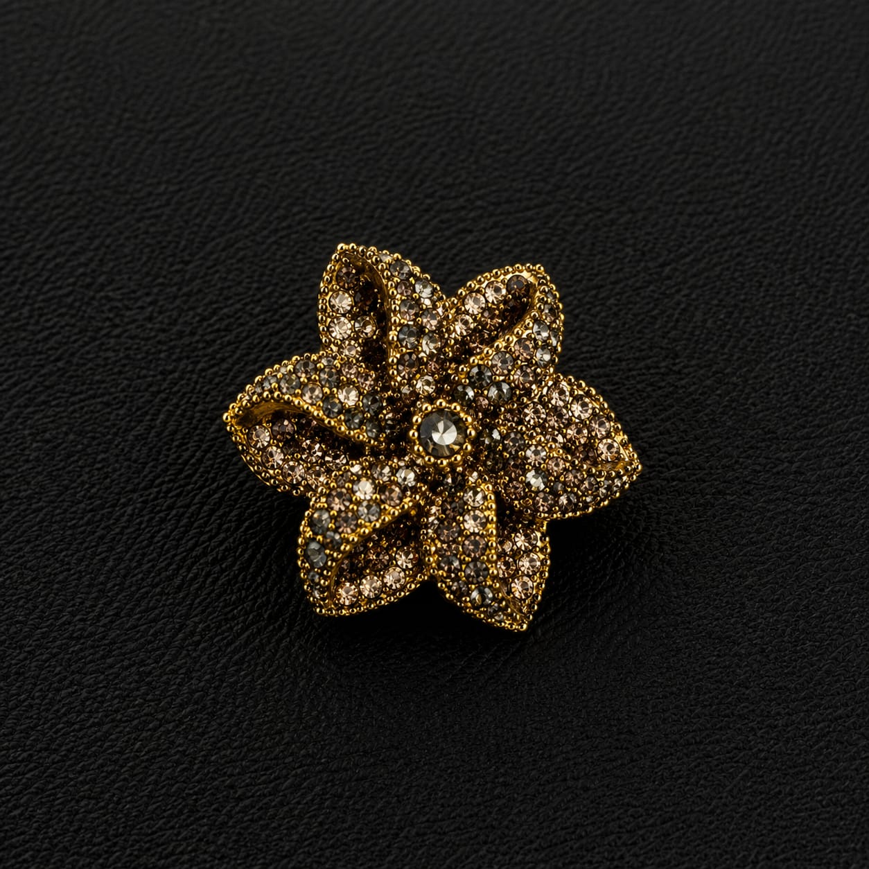 Mughal Floral Pavé Ring – Ruby, Pink, Smoke & Multicolour