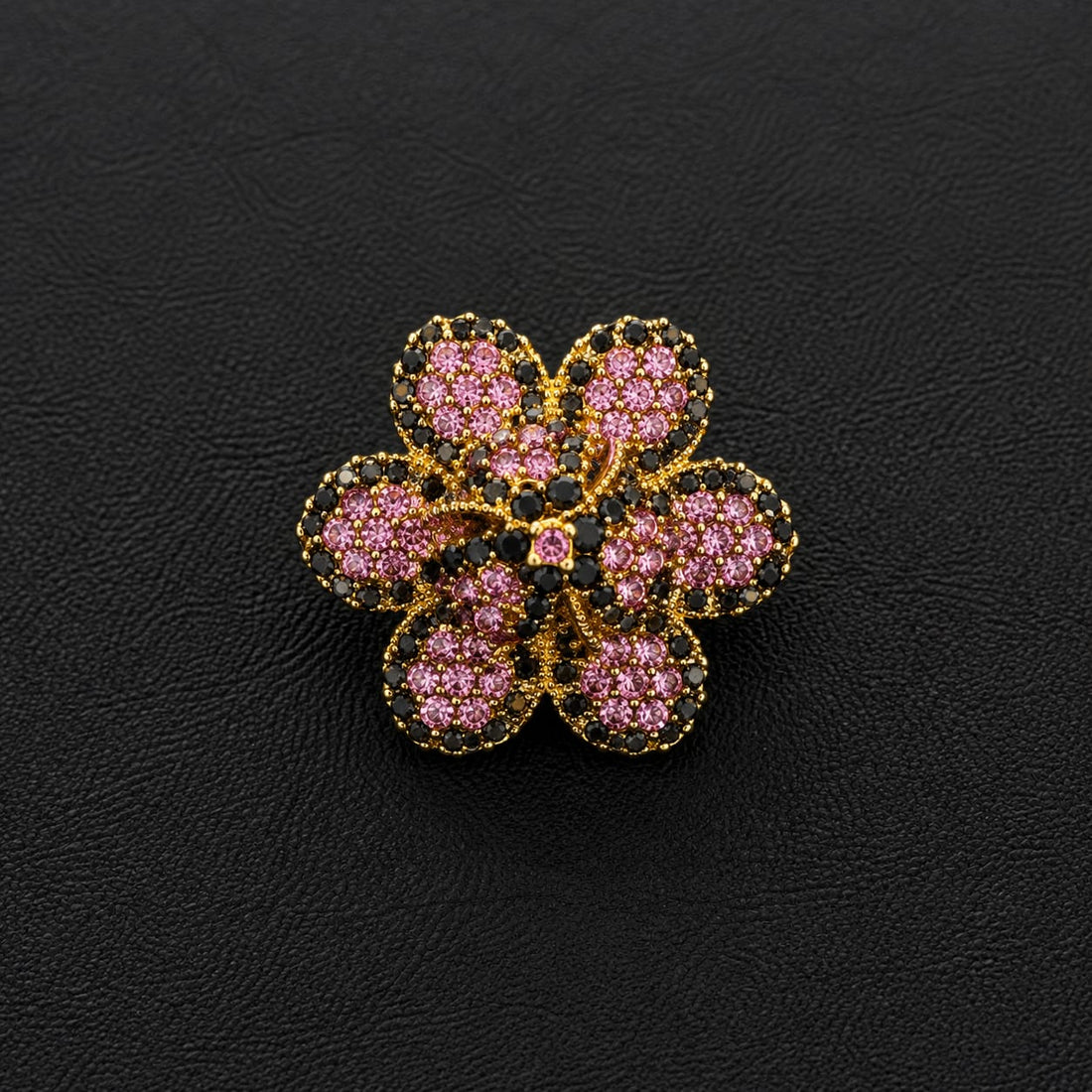 Ottoman Bloom Floral Ring – Ruby, Pink, Fuchsia & Black