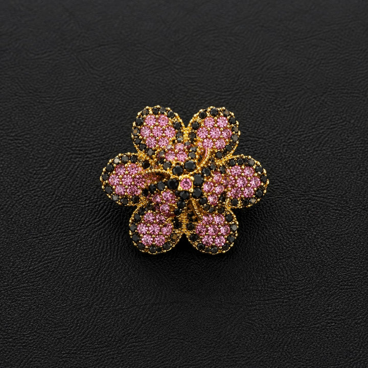 Ottoman Bloom Floral Ring – Ruby, Pink, Fuchsia & Black